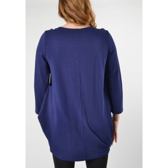 Bryn Walker Women's M navy blue long sleeve mini shirt dress fall winter boots - Picture 2 of 7